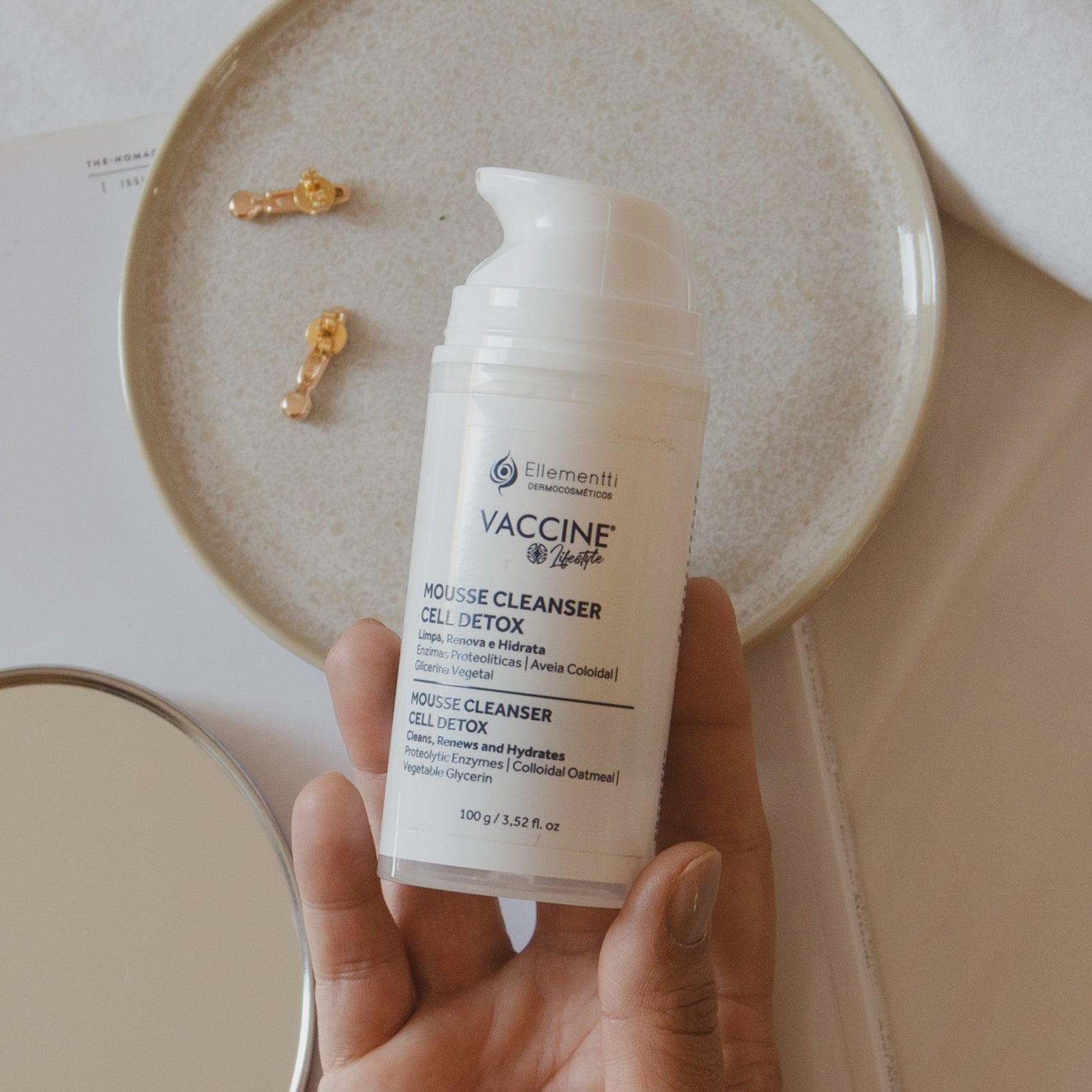 Mousse Cleanser Cell Detox, Espuma de Limpeza com Enzimas Proteolíticas