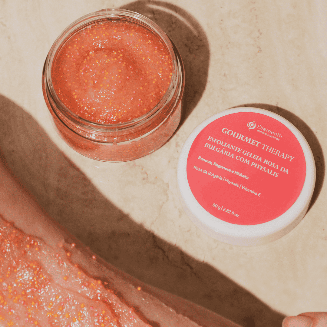 Geléia Rosa da Bulgária e Physalis, Esfoliante Facial Com Antioxidantes