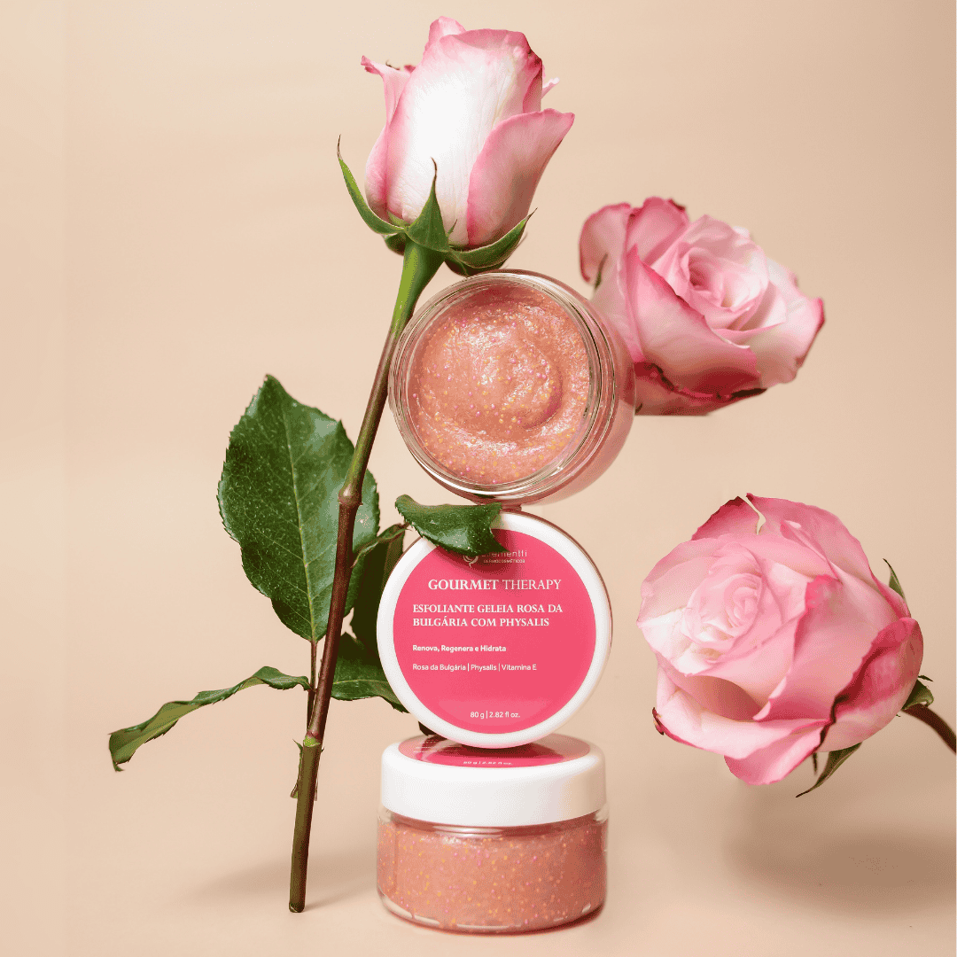 Geléia Rosa da Bulgária e Physalis, Esfoliante Facial Com Antioxidantes