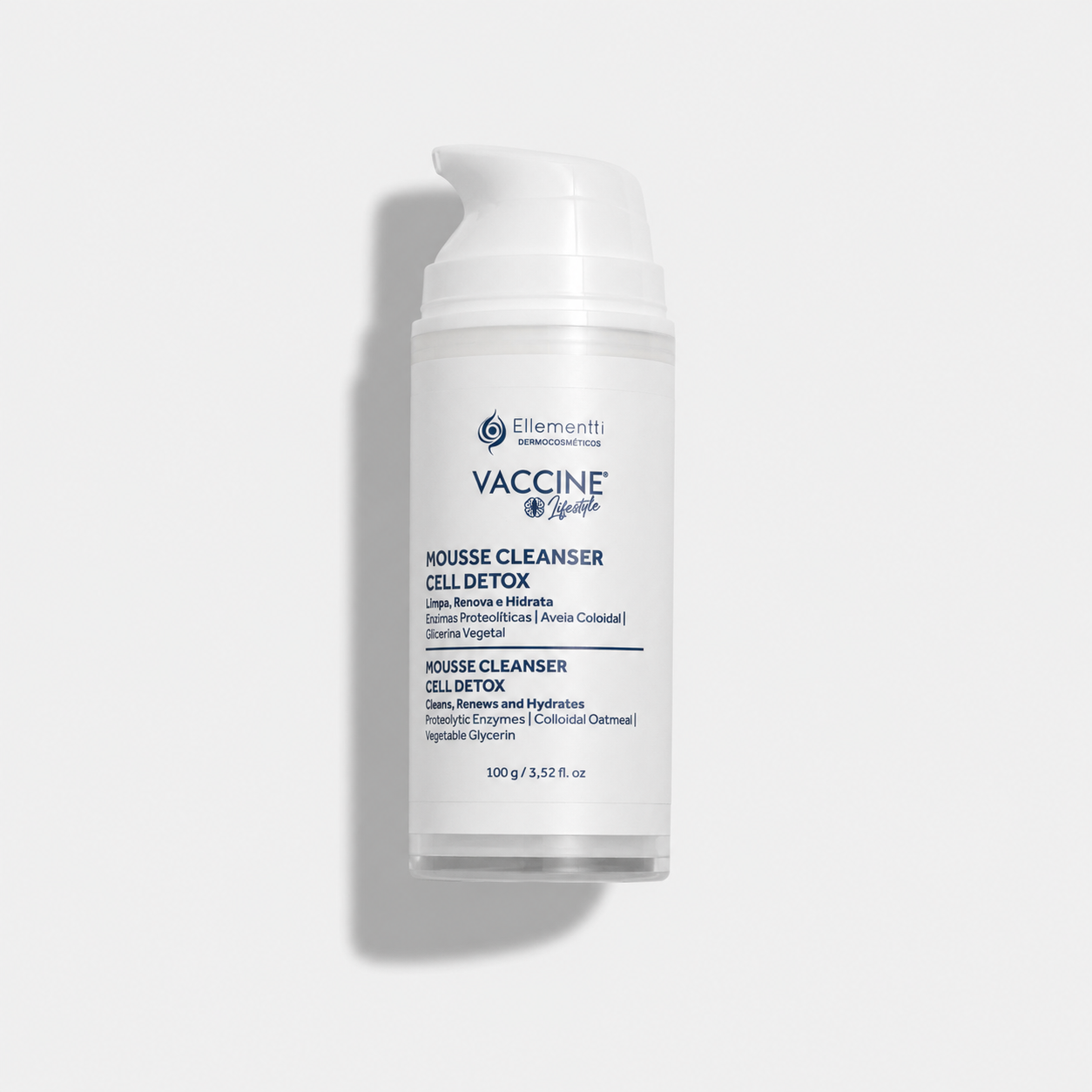 Mousse Cleanser Cell Detox, Espuma de Limpeza com Enzimas Proteolíticas