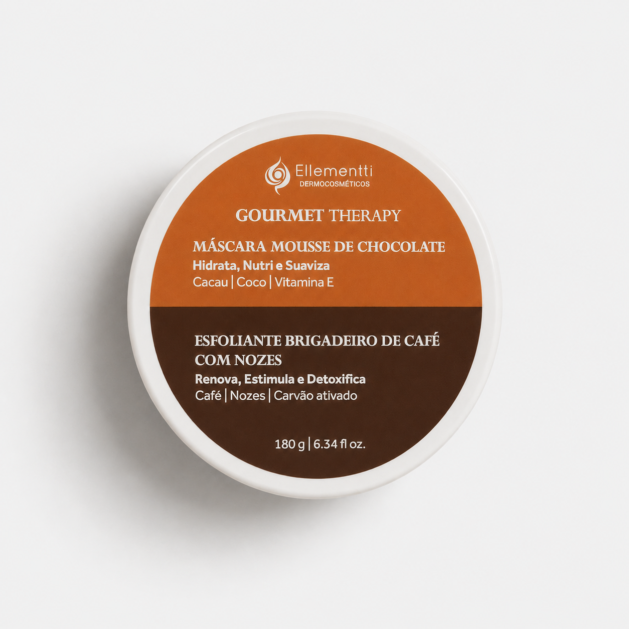 🎁 Duo Máscara Mousse de Chocolate e Esfoliante de Brigadeiro de Café, com Carvão Ativado e Vitamina E (100% off)