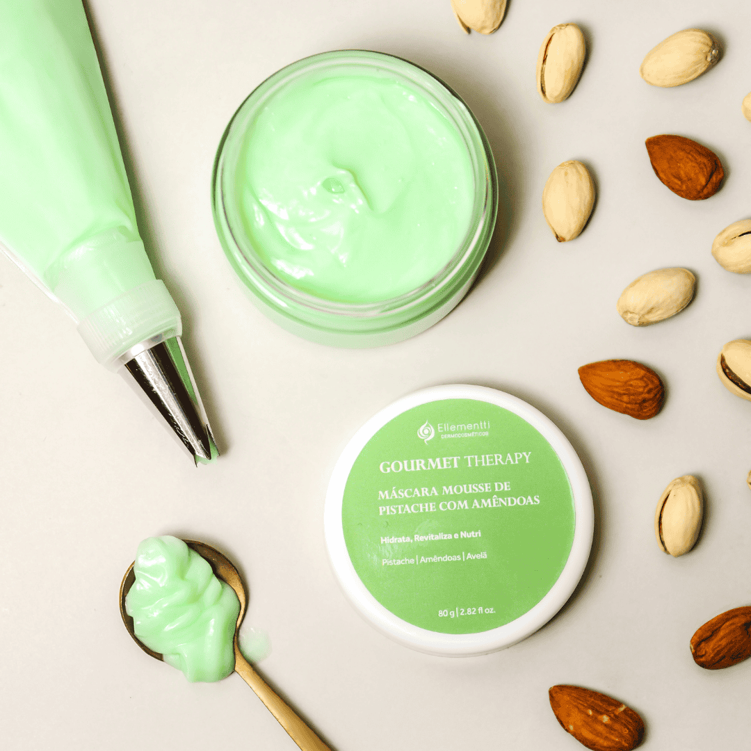 Mousse de Pistache com Amêndoas, Máscara Facial Reparadora