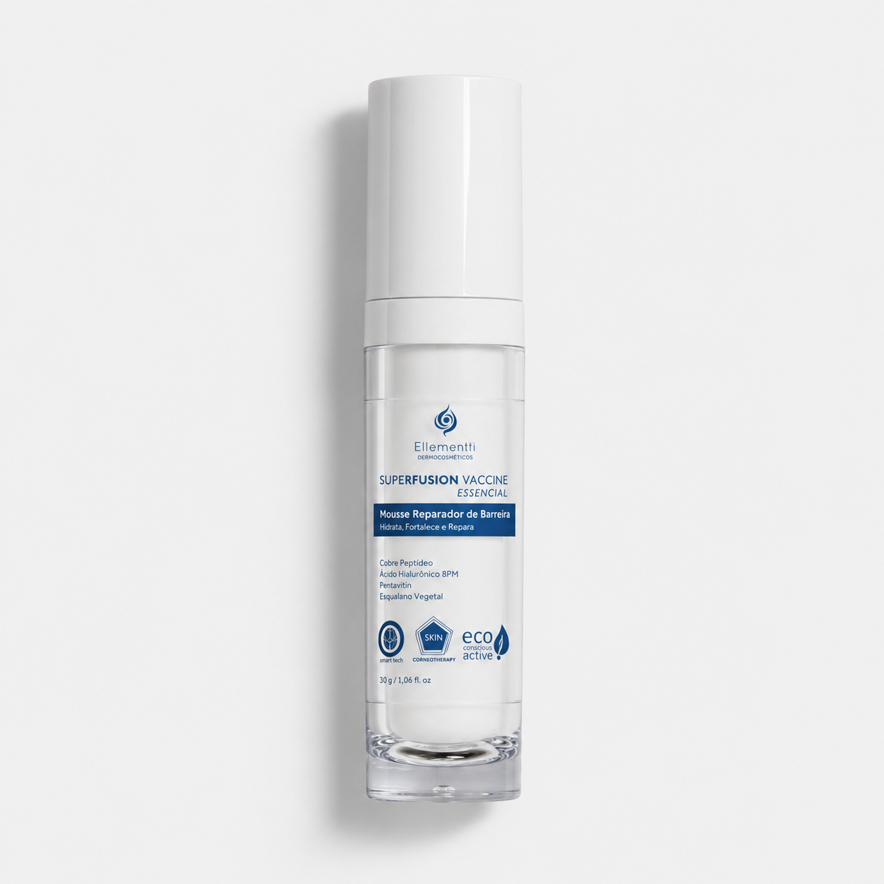 Reparador de Barreira, Mousse Facial Hidratante com Ácido Hialurônico e Esqualano